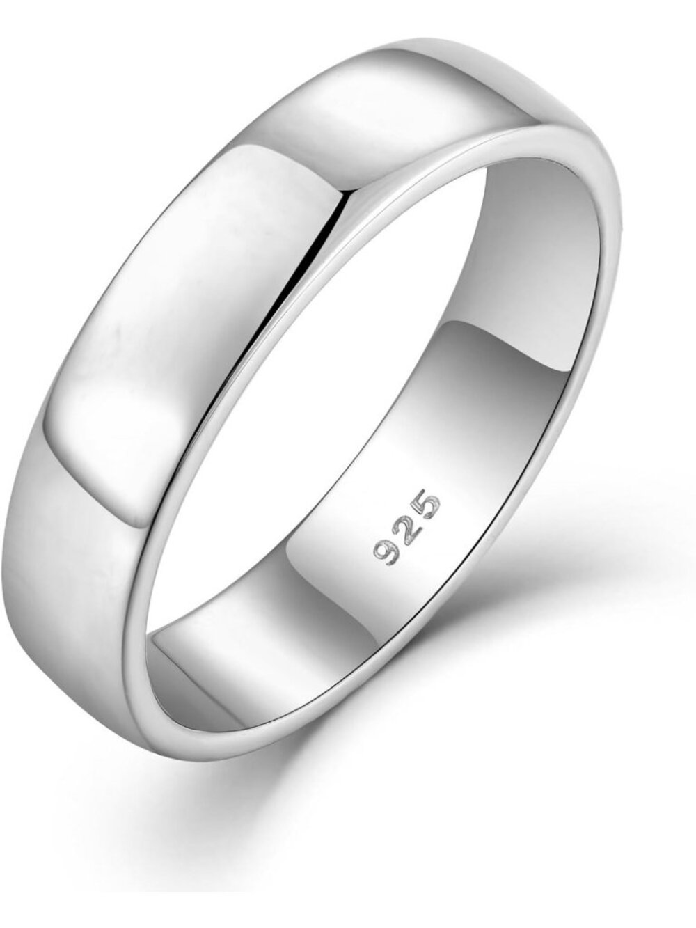 Solid 925 Sterling Silver Wedding Band Ring - Comfort Fit, Multiple Widths for